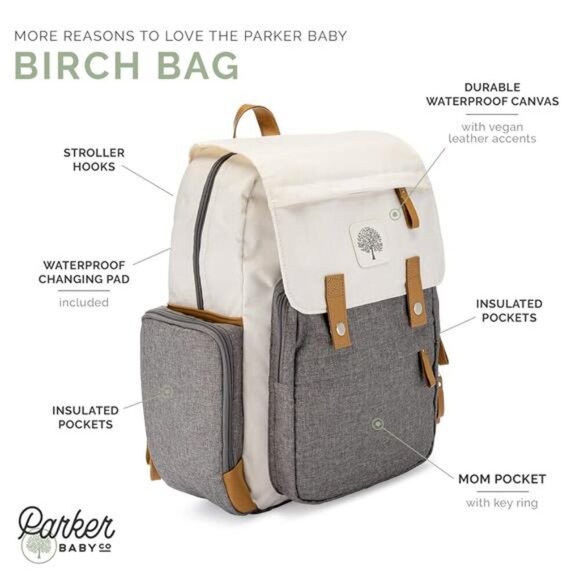 Baby Diaper Backpack - Large Diaper Bag with Insulated Pockets, Stroller Straps main image 11
